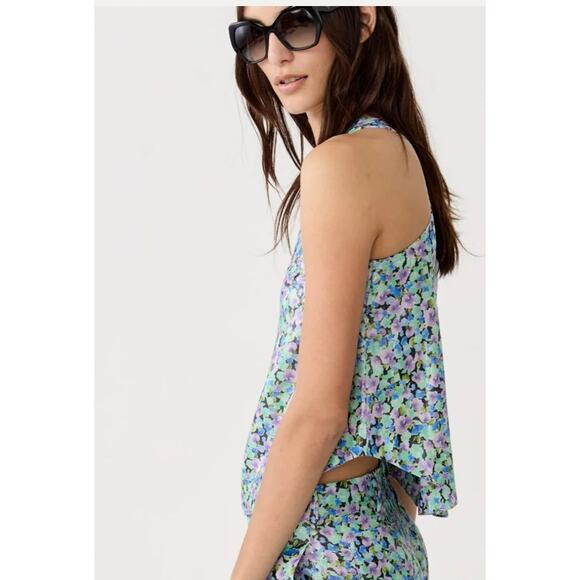 Lanhtropy Loto Metallic Linen Top in Meadow Print S - Picture 2 of 4